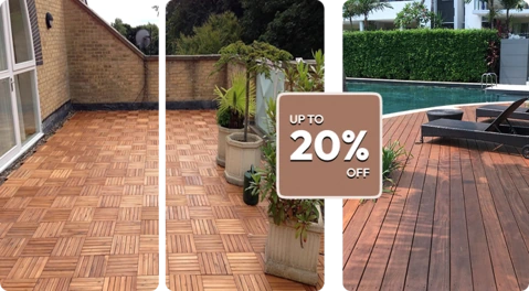 Frame of brown WPC Decking flooring