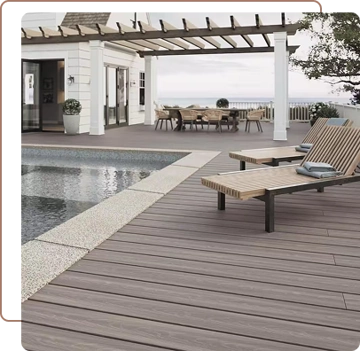 WPC Decking alongside swimming pool