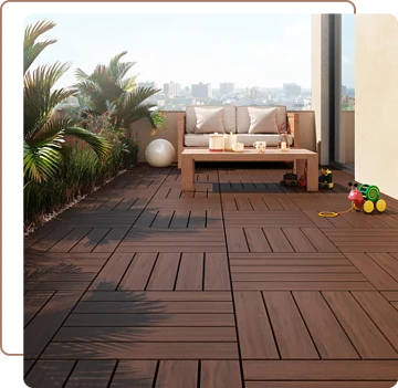 WPC Decking tile installed in Balcony
